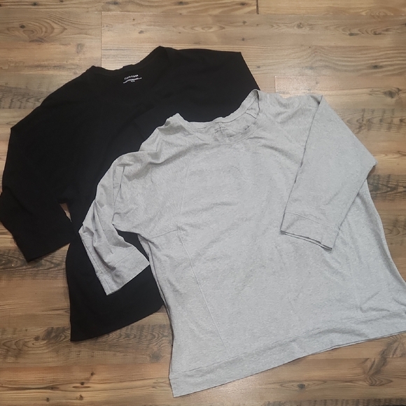 Eileen Fisher Organic Cotton Athleisure Side Zip Top Bundle Gray Black Size XL - Picture 1 of 7